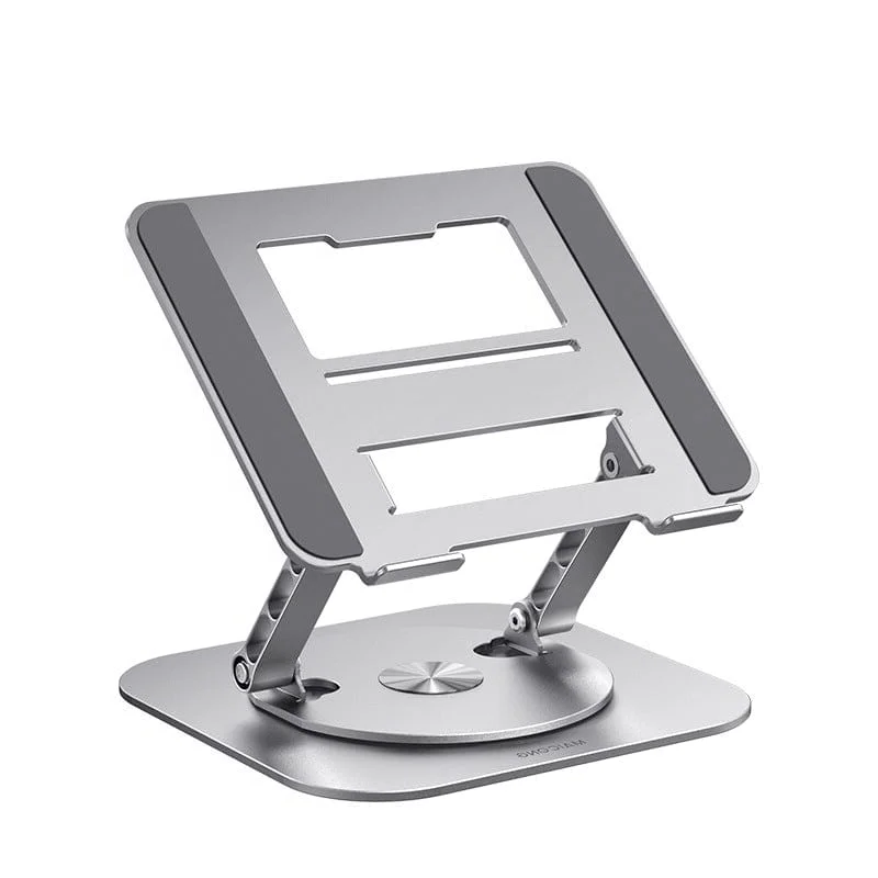Support d'ordinateur portable pliable en aluminium à base rotative