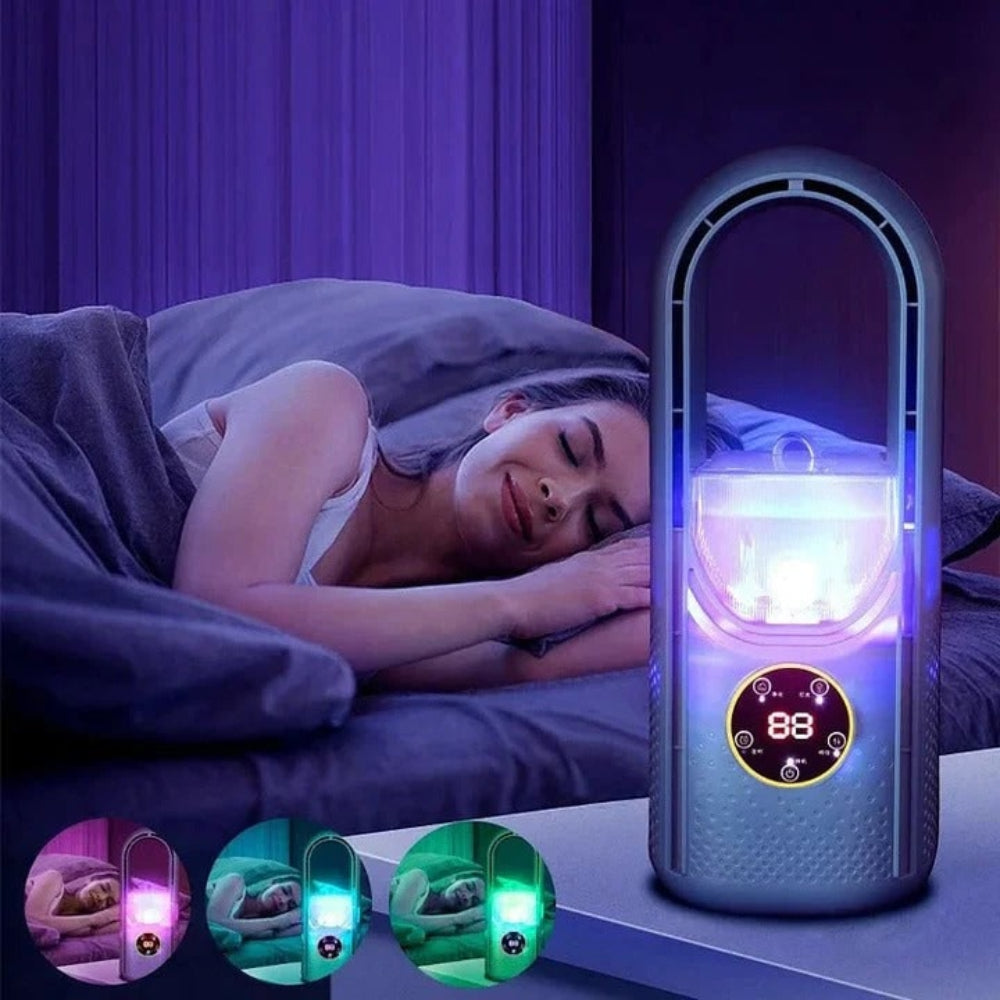 Ventilateur tour compact sans pales apparentes avec minuterie