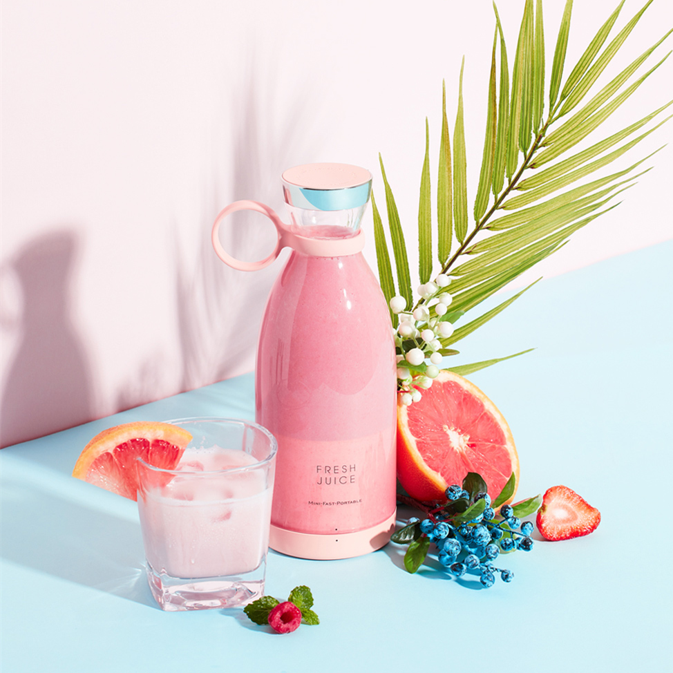 Mixeur portable rechargeable à quatre lames, 350 ml