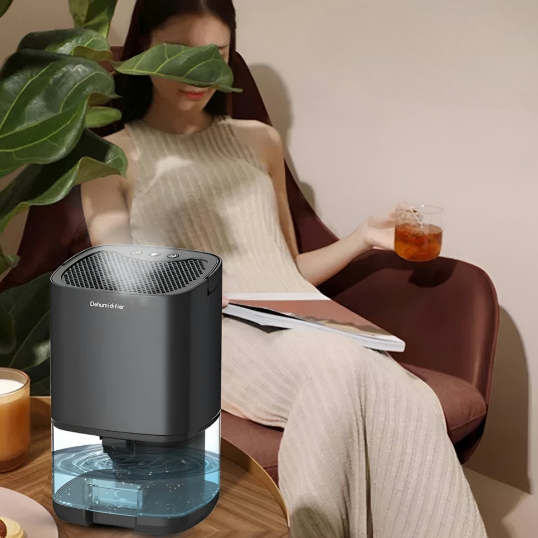 Déshumidificateur portable à commandes tactiles et réservoir transparent