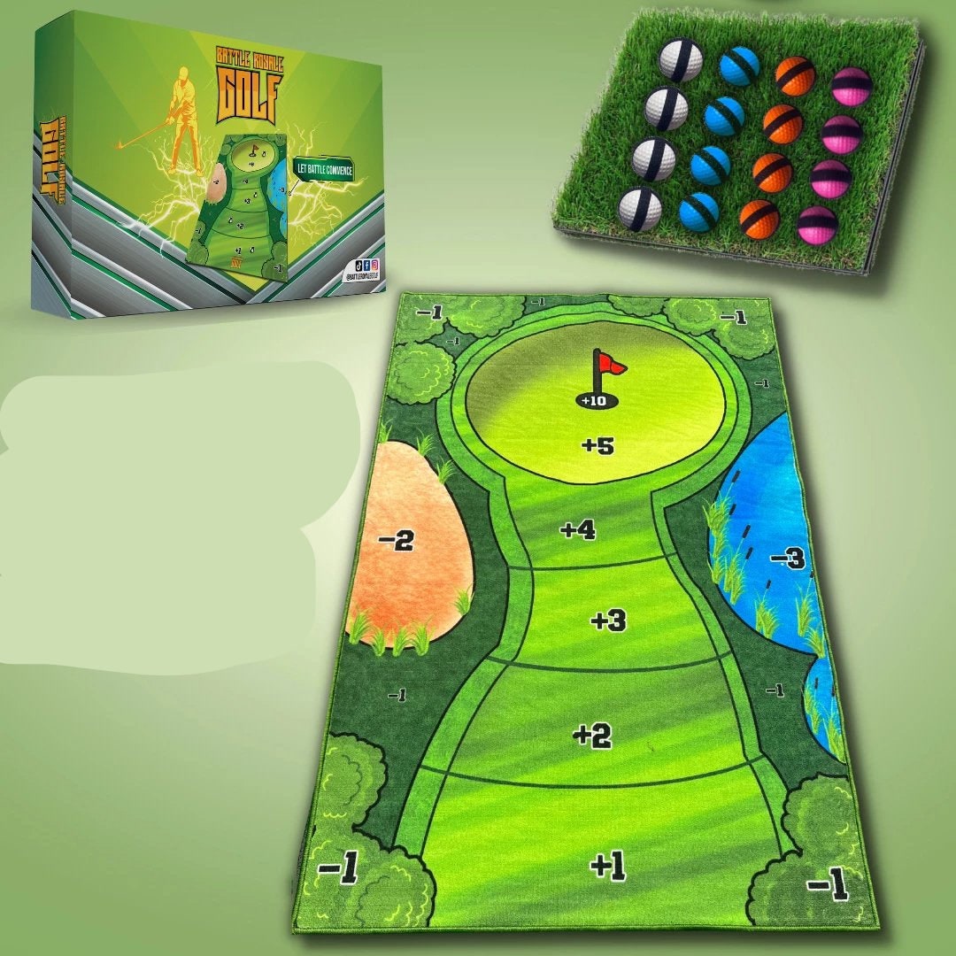 Jeu de golf d'approche avec tapis cible et seize balles