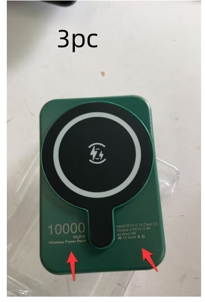 Batterie externe magnétique à recharge sans fil, 10 000 mAh