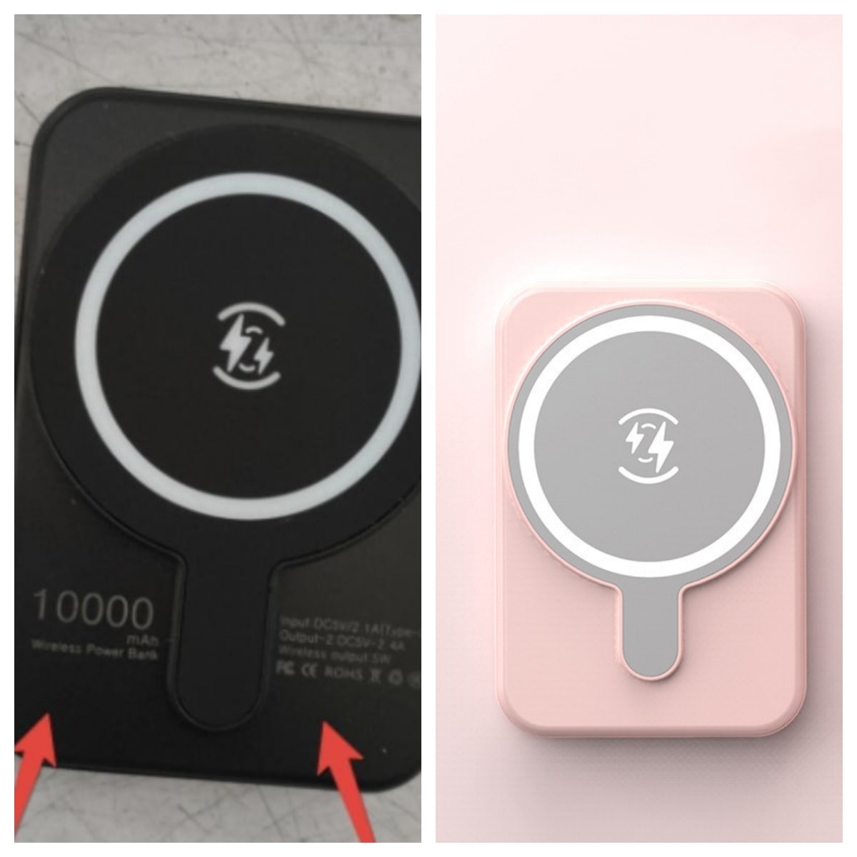 Batterie externe magnétique à recharge sans fil, 10 000 mAh