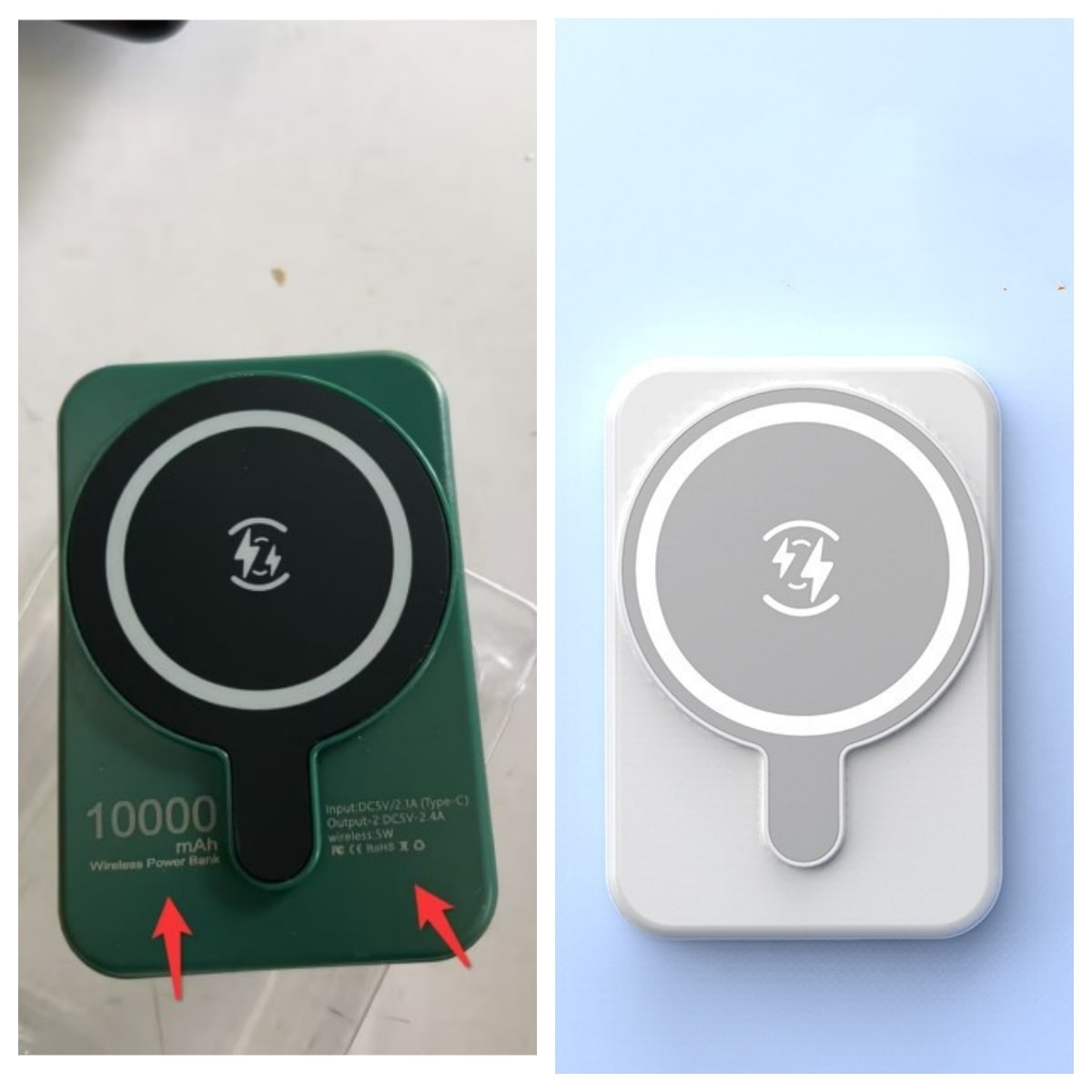 Batterie externe magnétique à recharge sans fil, 10 000 mAh