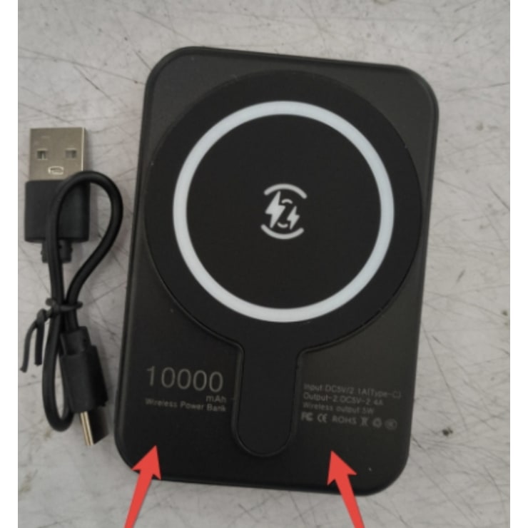 Batterie externe magnétique à recharge sans fil, 10 000 mAh