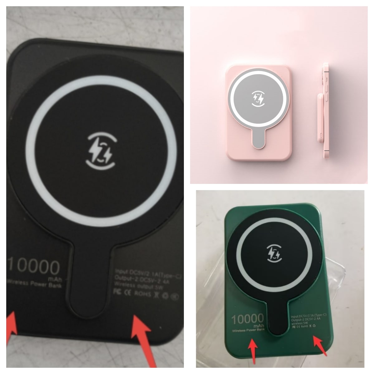 Batterie externe magnétique à recharge sans fil, 10 000 mAh