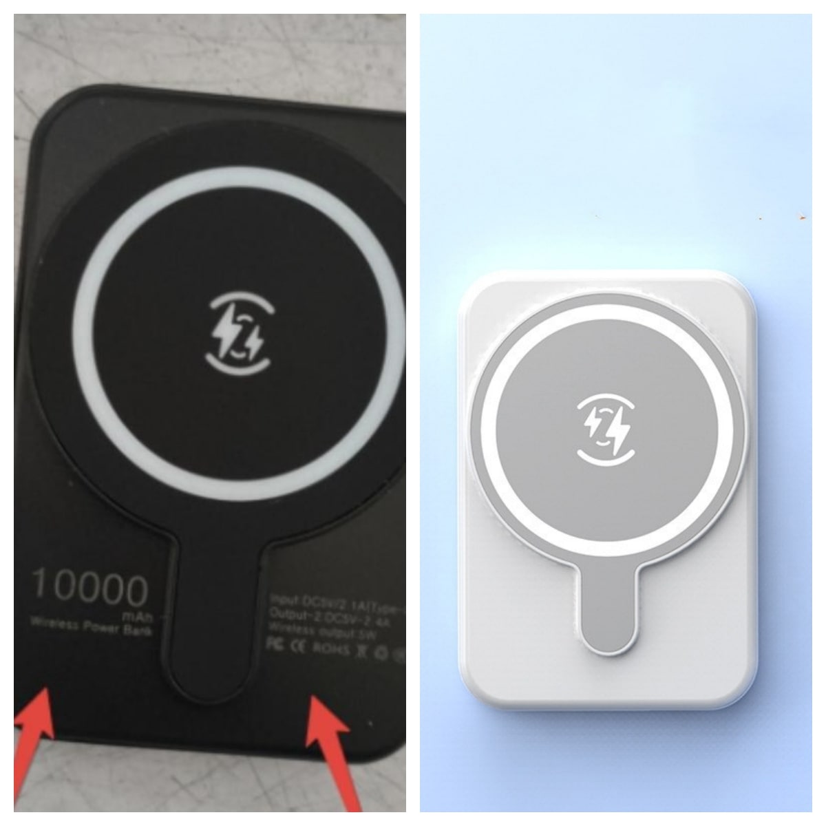Batterie externe magnétique à recharge sans fil, 10 000 mAh