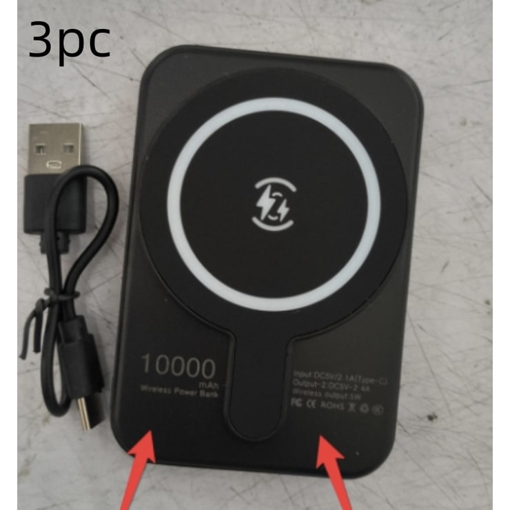 Batterie externe magnétique à recharge sans fil, 10 000 mAh