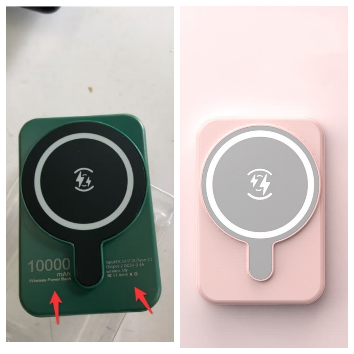 Batterie externe magnétique à recharge sans fil, 10 000 mAh
