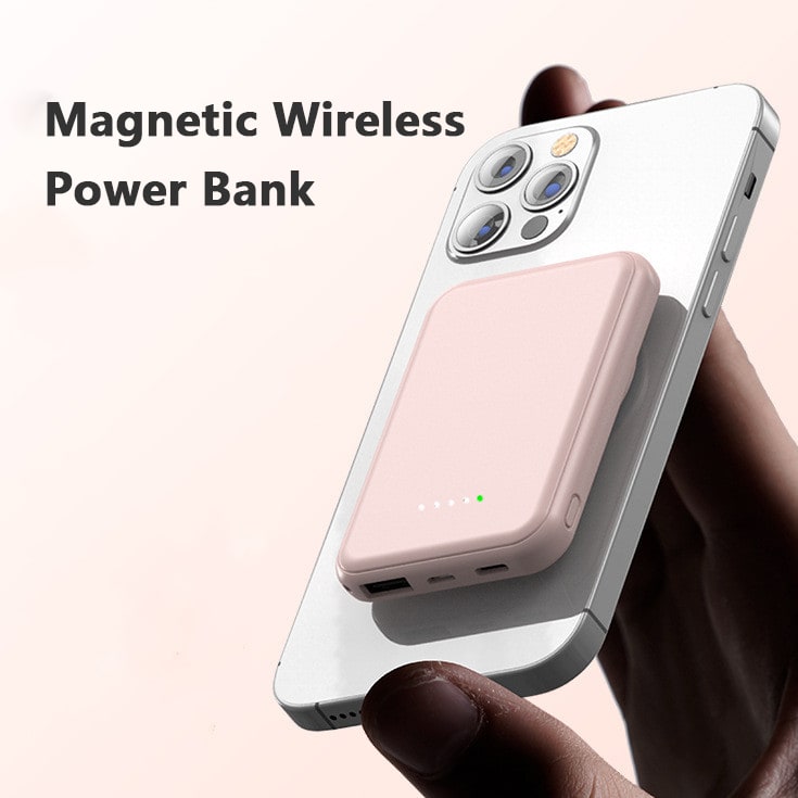 Batterie externe magnétique à recharge sans fil, 10 000 mAh