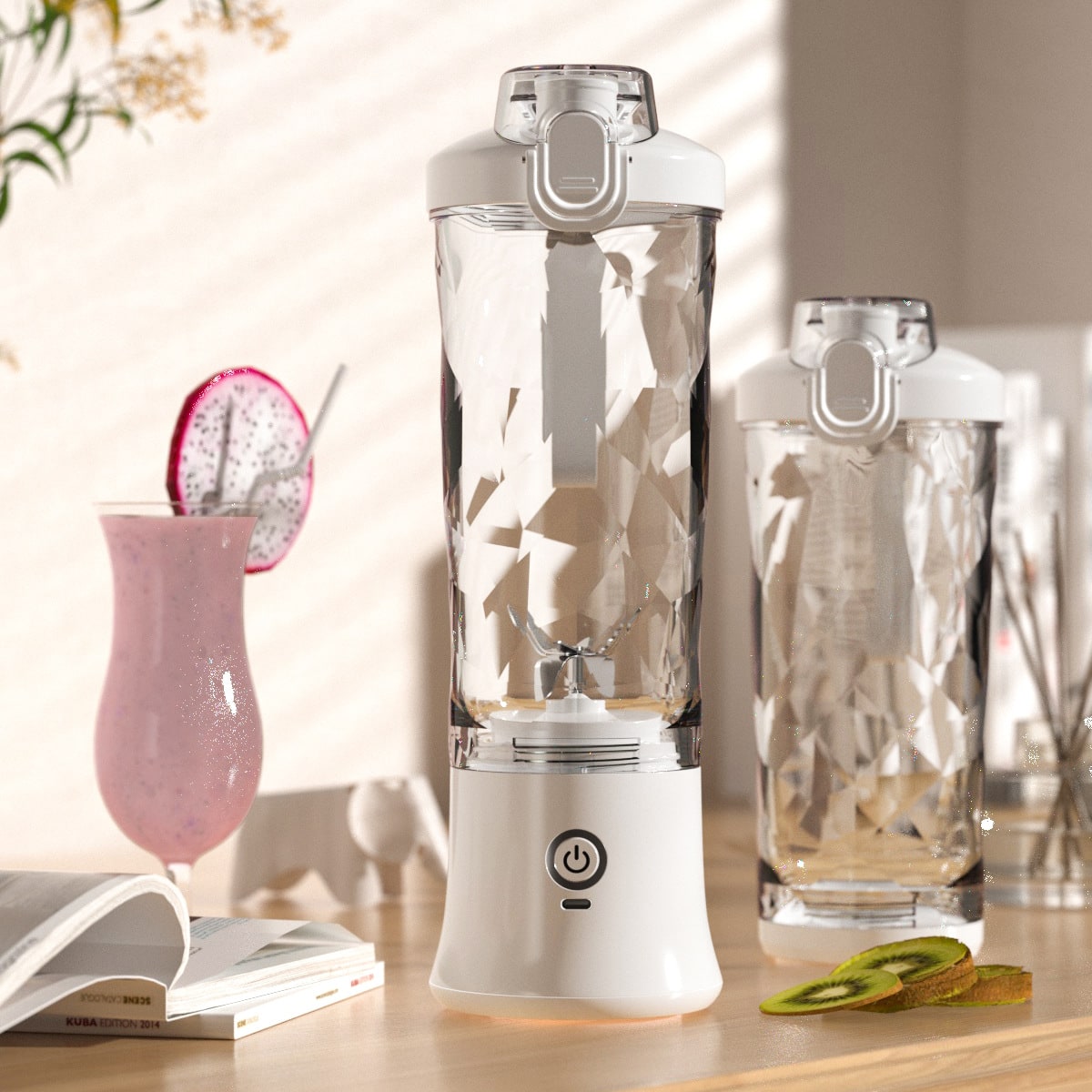 Mini mixeur rechargeable à six lames avec gobelet