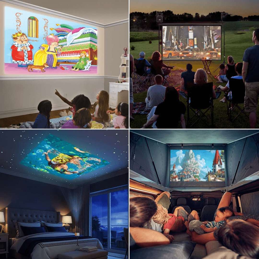 Mini vidéoprojecteur avec mise au point manuelle et port micro-USB