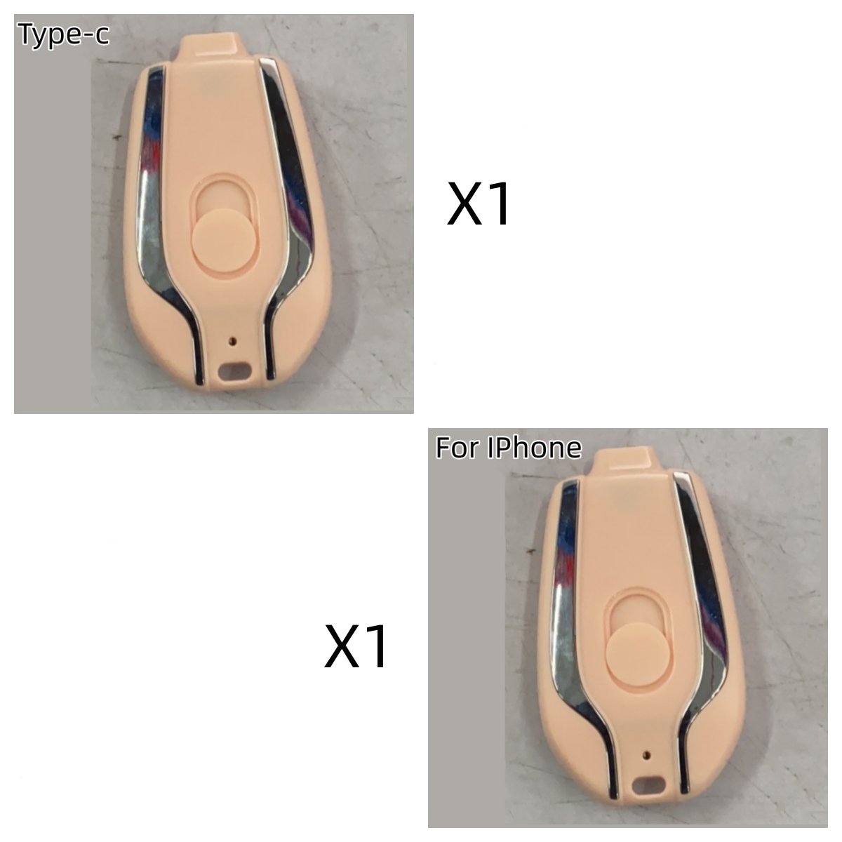 Mini batterie externe porte-clés avec connecteur rétractable
