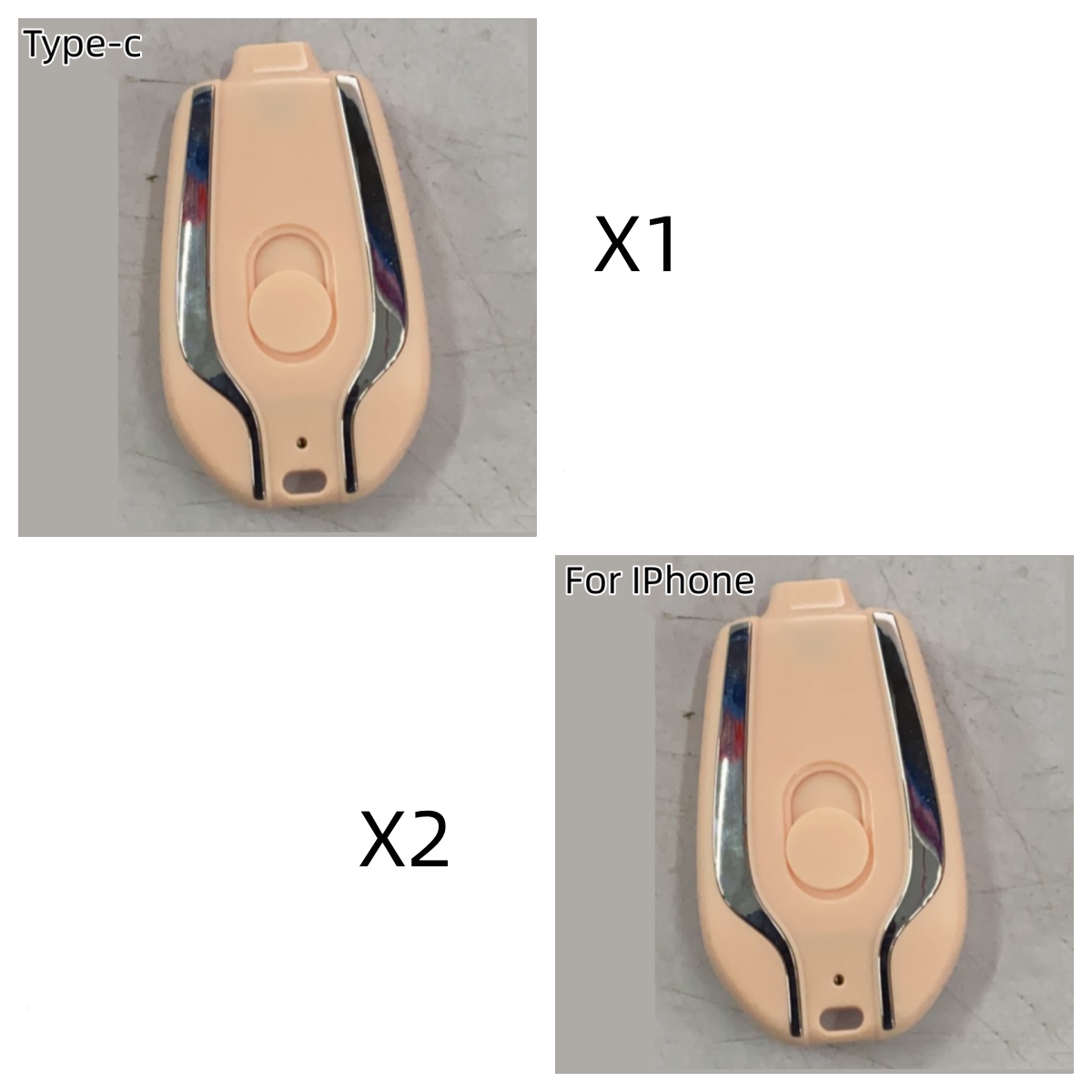 Mini batterie externe porte-clés avec connecteur rétractable