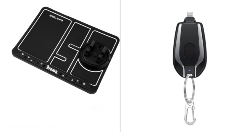 Mini batterie externe porte-clés avec connecteur rétractable