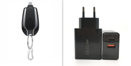 Mini batterie externe porte-clés avec connecteur rétractable