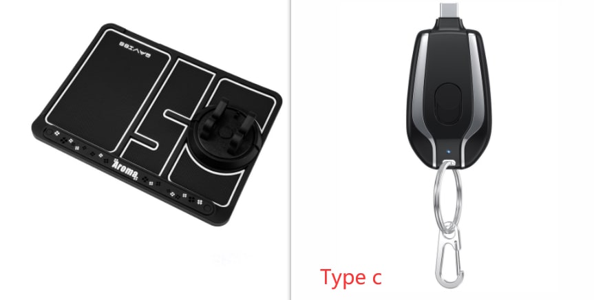 Mini batterie externe porte-clés avec connecteur rétractable