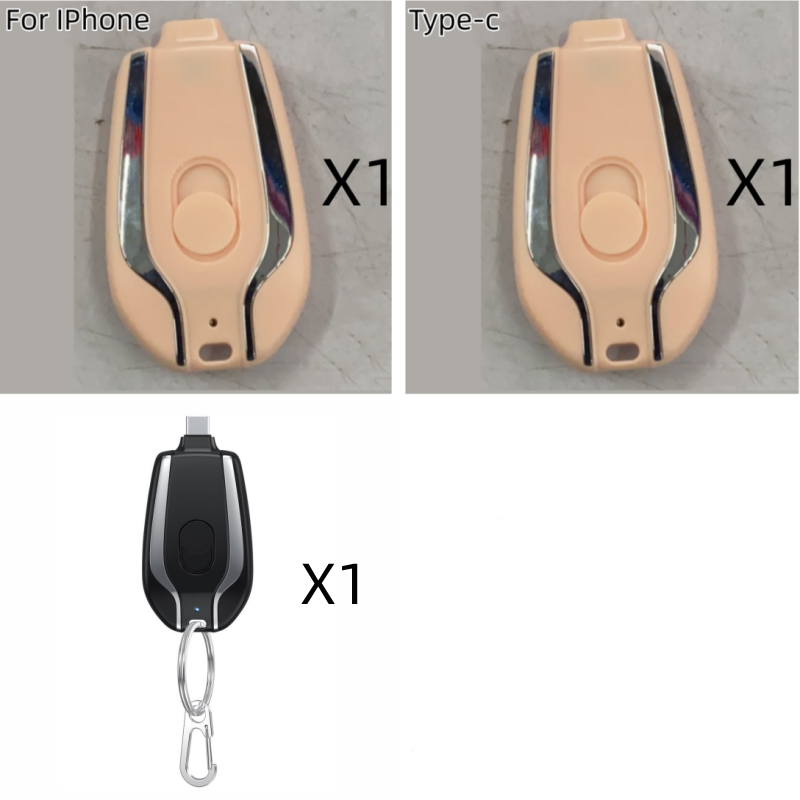 Mini batterie externe porte-clés avec connecteur rétractable