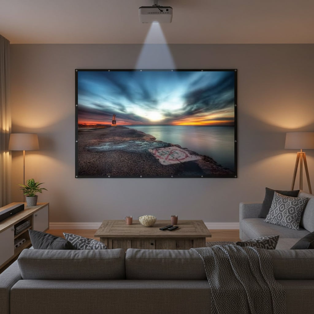 Écran de projection pliable en tissu, diagonale 120 pouces