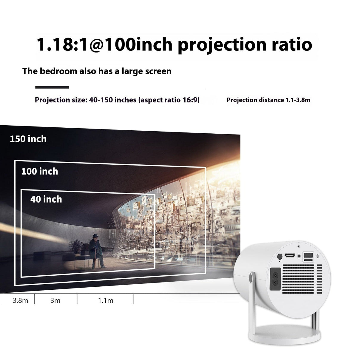 Vidéoprojecteur portable à support orientable avec écran