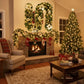 Guirlande de Noël lumineuse avec fleurs et ornements