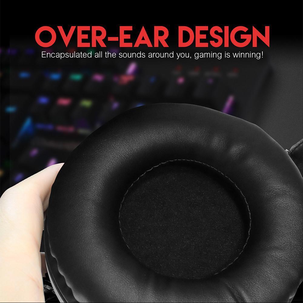 Casque audio de jeu avec microphone et connexion USB