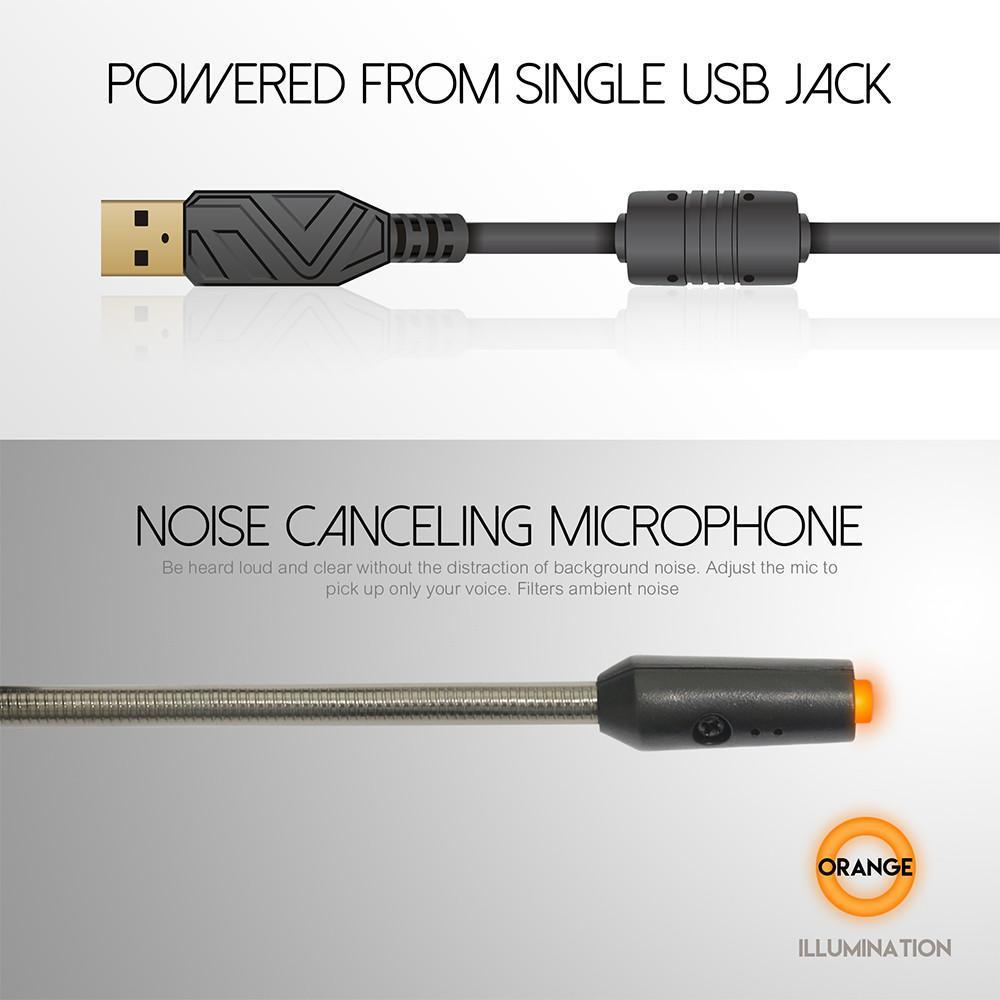 Casque audio de jeu avec microphone et connexion USB