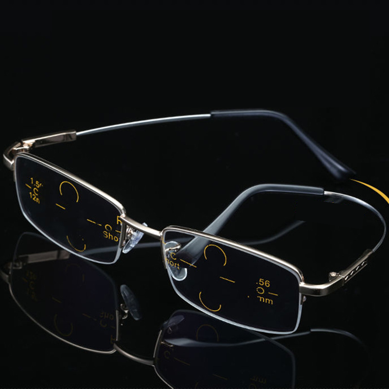 Lunettes de lecture à verres progressifs et monture métallique
