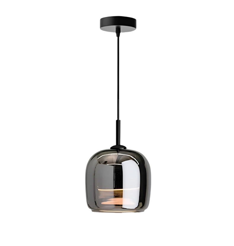 Suspension en fer et verre avec douille E27