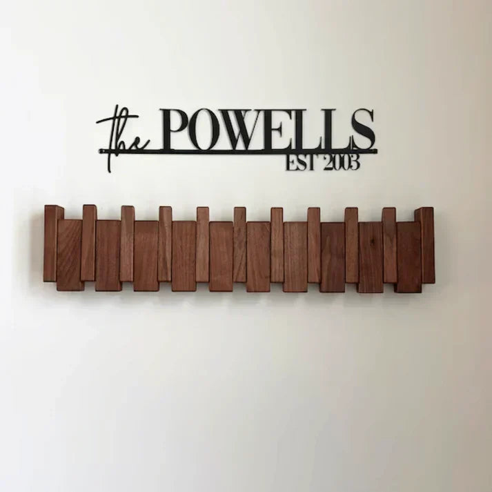 Porte-manteau mural avec 4, 6 ou 8 crochets rabattables
