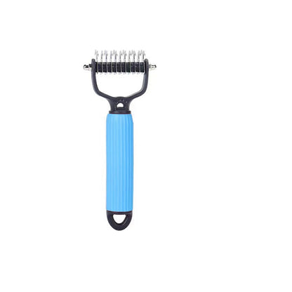 Brosse râteau double face pour le sous-poil des chiens