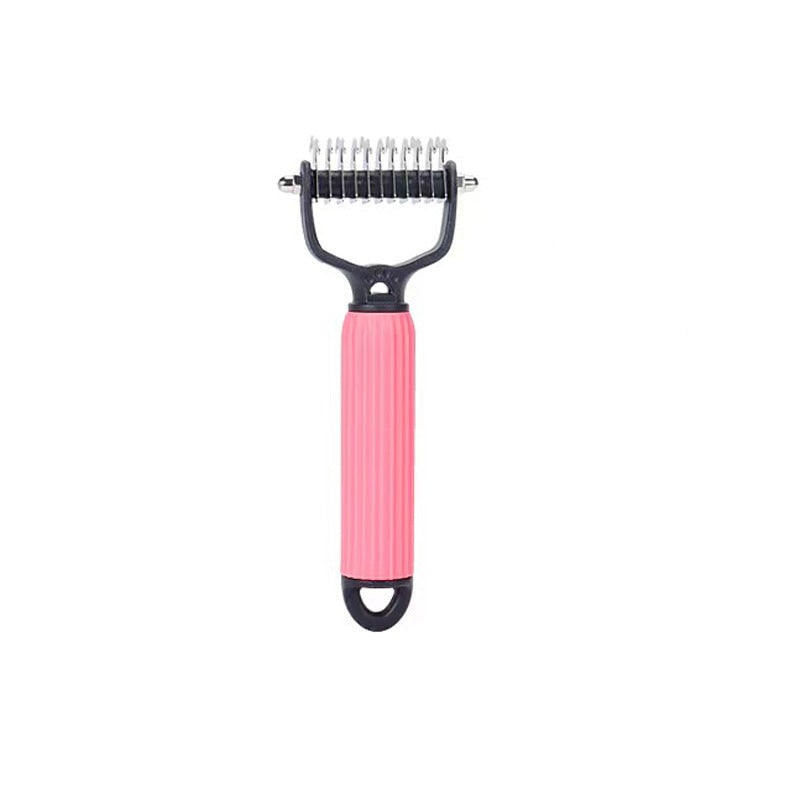 Brosse râteau double face pour le sous-poil des chiens