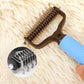 Brosse râteau double face pour le sous-poil des chiens