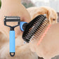 Brosse râteau double face pour le sous-poil des chiens