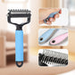 Brosse râteau double face pour le sous-poil des chiens