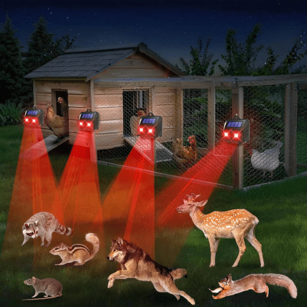 Dispositif solaire de jardin à voyants rouges dissuasifs