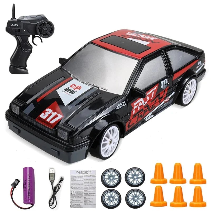 Voiture de dérapage radiocommandée avec phares à DEL