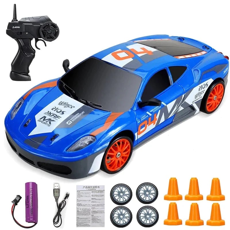 Voiture de dérapage radiocommandée avec phares à DEL