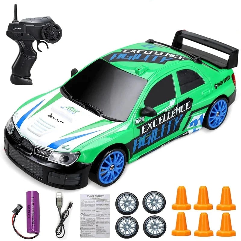 Voiture de dérapage radiocommandée avec phares à DEL