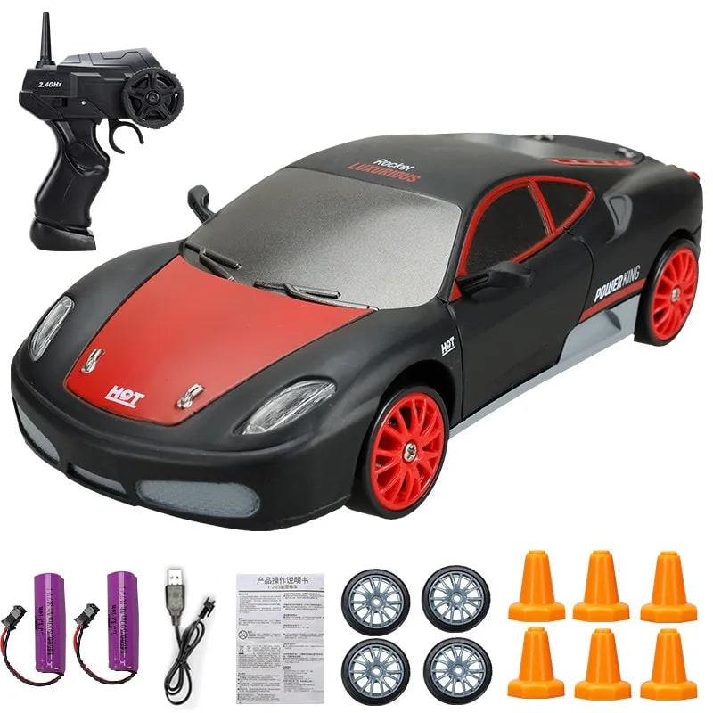 Voiture de dérapage radiocommandée avec phares à DEL