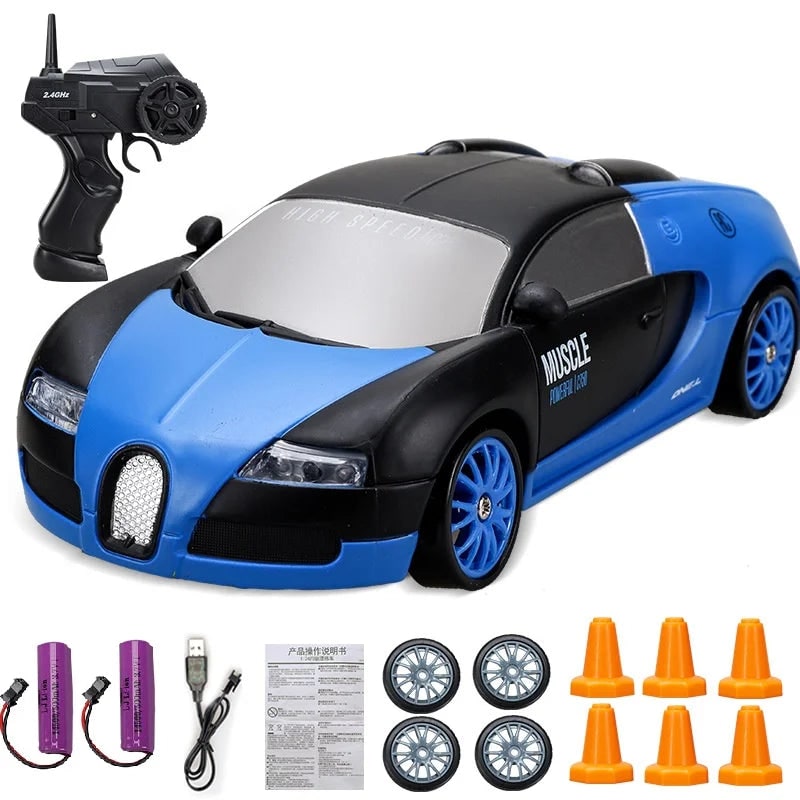 Voiture de dérapage radiocommandée avec phares à DEL