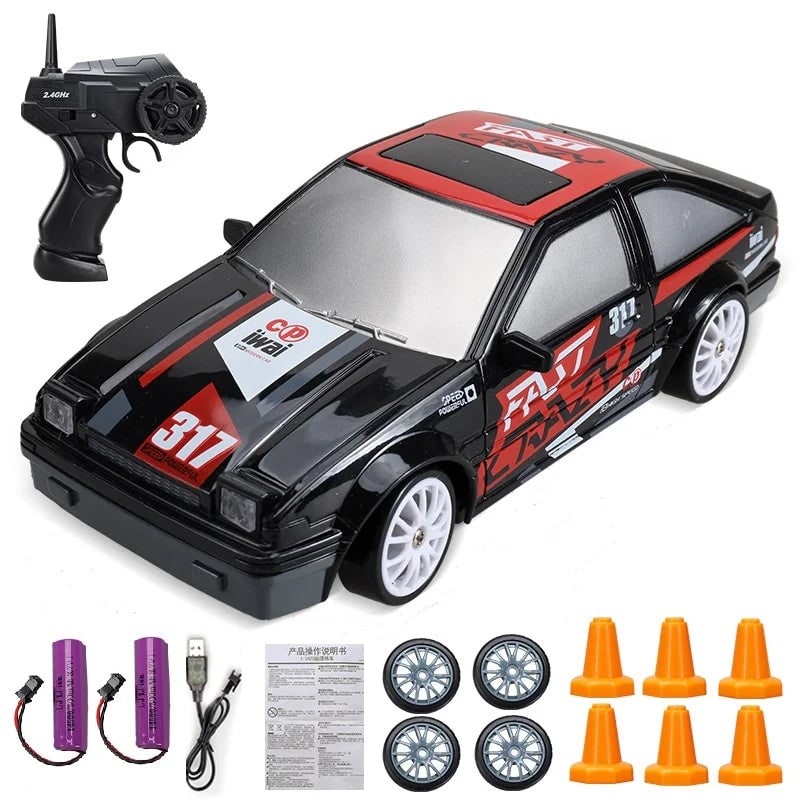 Voiture de dérapage radiocommandée avec phares à DEL