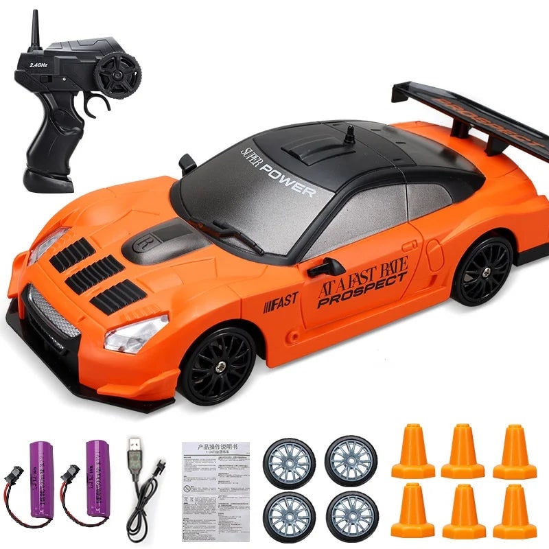 Voiture de dérapage radiocommandée avec phares à DEL