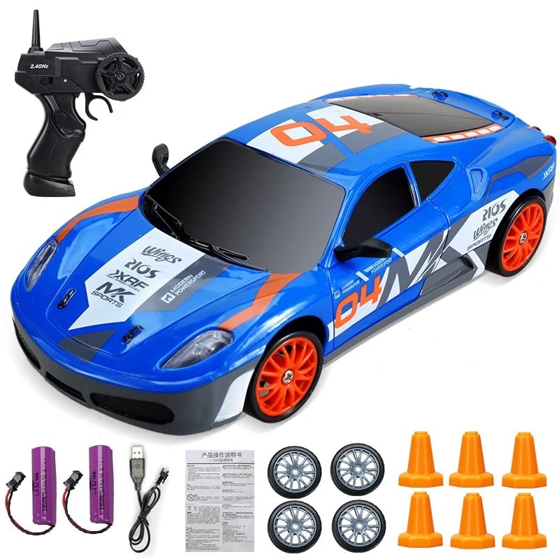 Voiture de dérapage radiocommandée avec phares à DEL