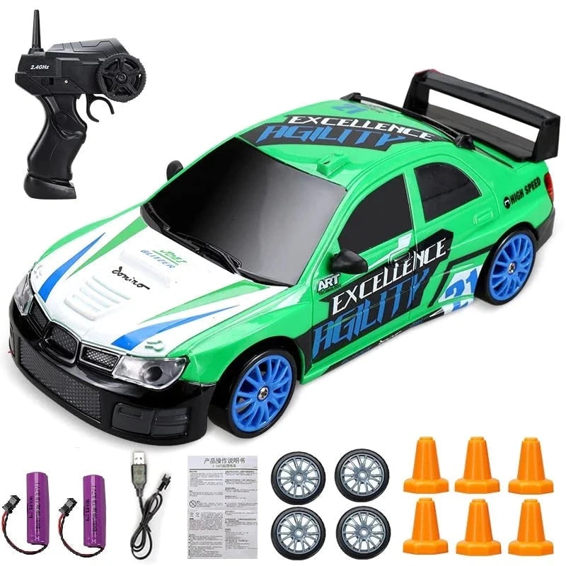 Voiture de dérapage radiocommandée avec phares à DEL
