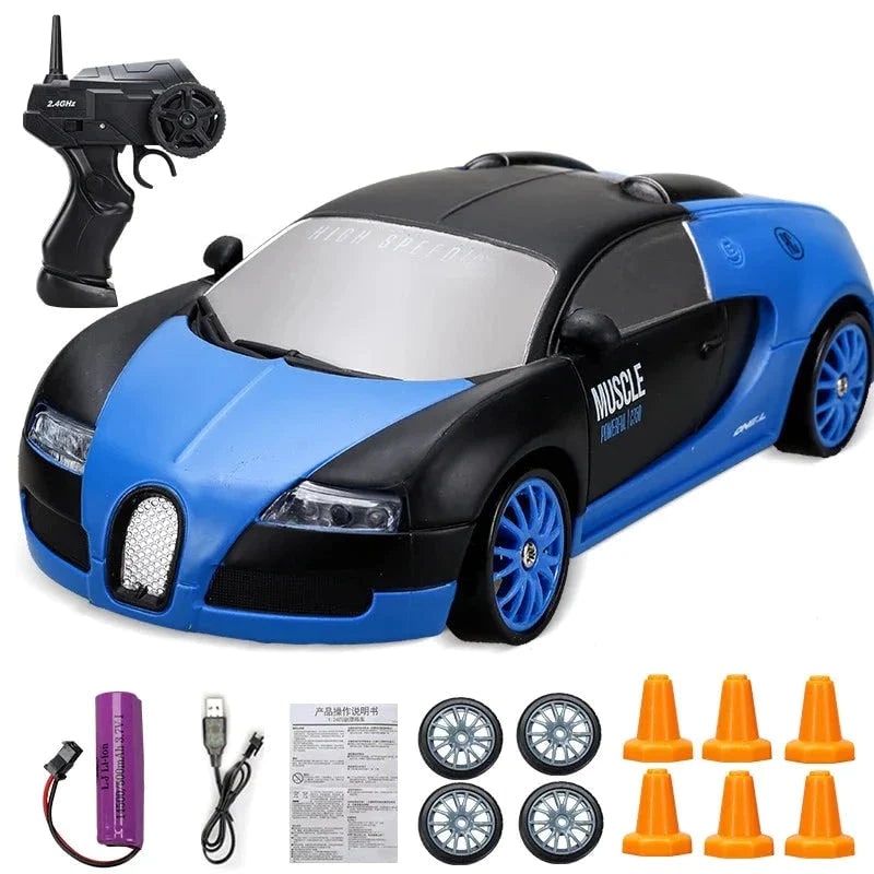 Voiture de dérapage radiocommandée avec phares à DEL