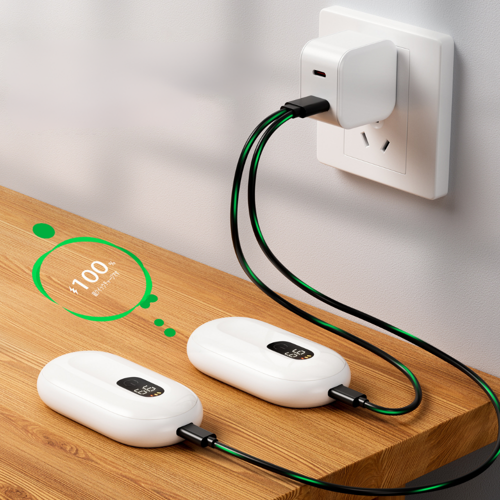 Lot de deux chauffe-mains rechargeables magnétiques