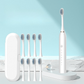 Brosse à dents sonique rechargeable avec huit têtes et étui