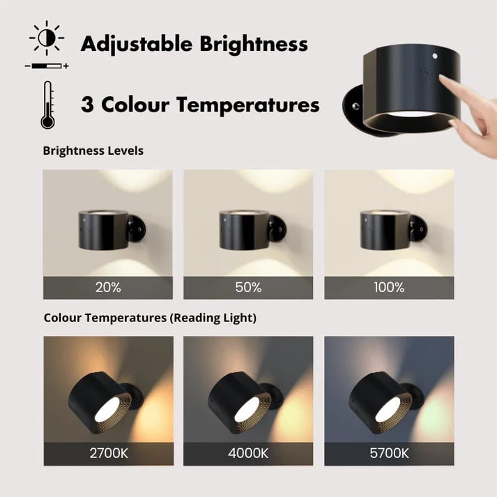 Applique rechargeable à double éclairage avec télécommande