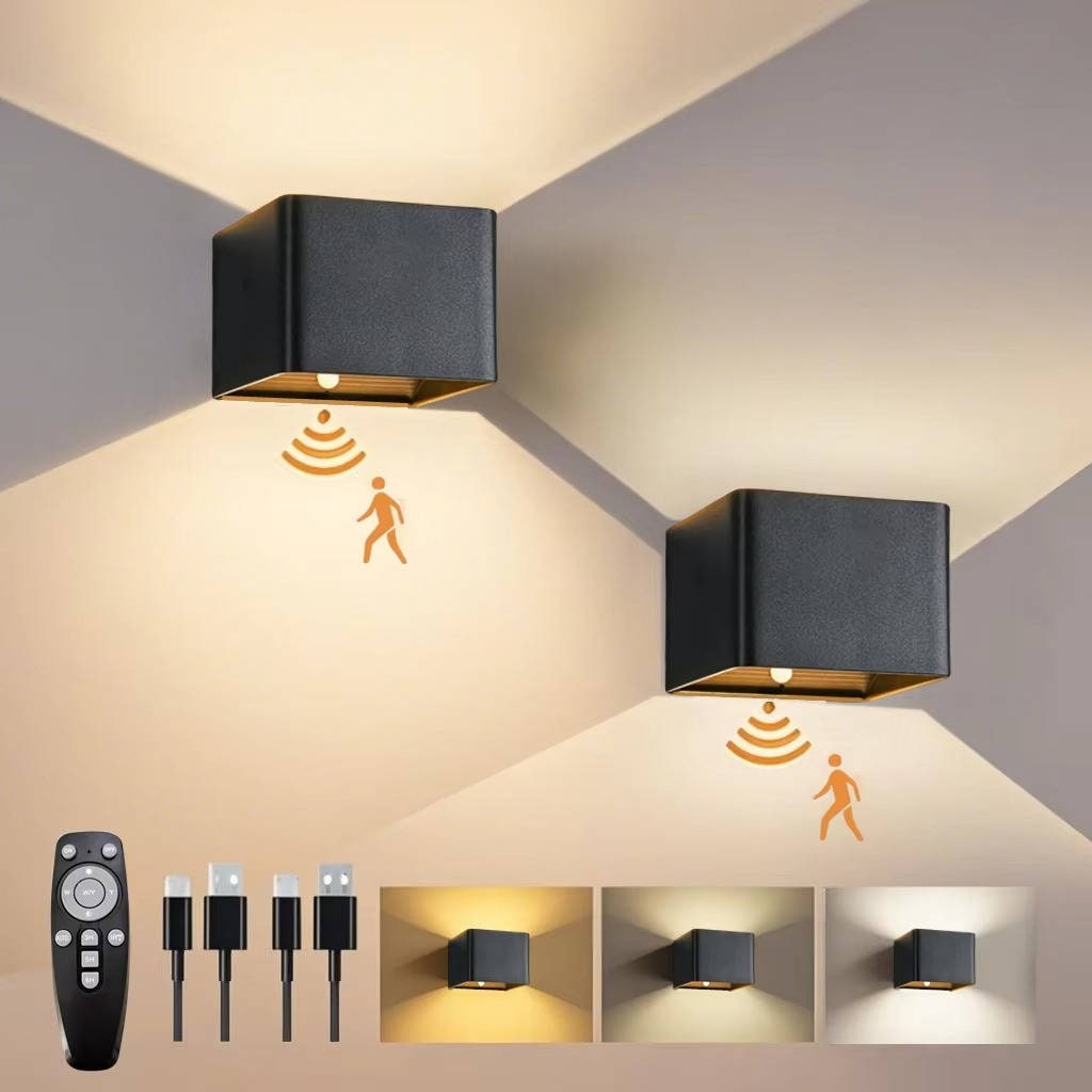 Applique rechargeable à détecteur de mouvement et télécommande